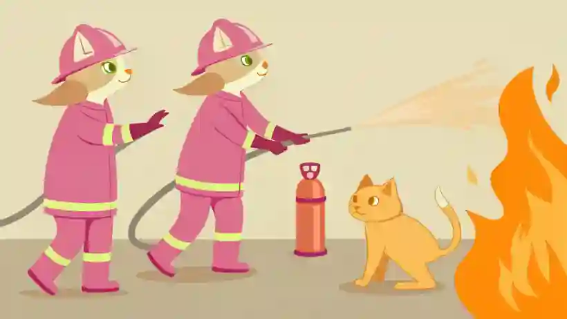 Named clan cats demonstrating fire control techniques