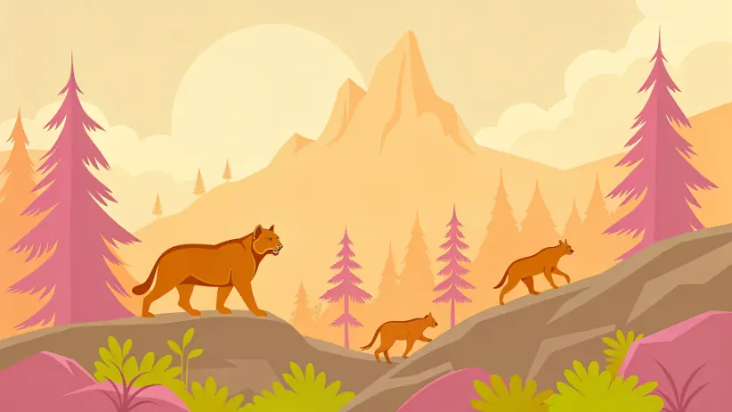 Prehistoric landscape with Named clan cats establishing their territory